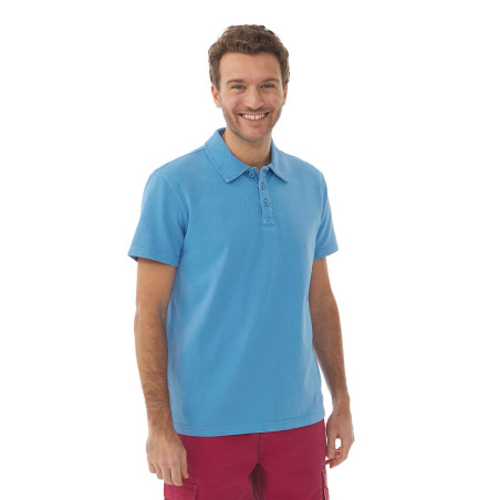 Polo manches courtes Homme bleu ciel | Mousqueton