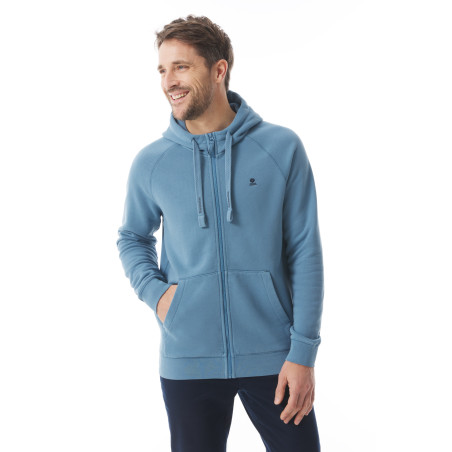 Sweat zippé à capuche bleu à motifs homard par Stéphanie Veillard