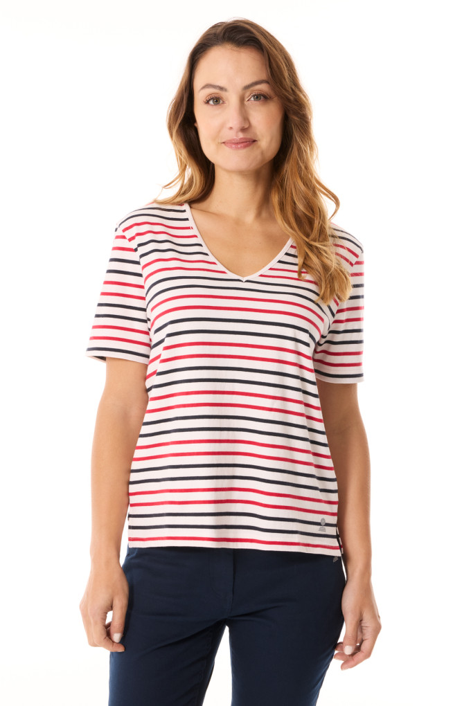 KELEN MULTICOLORE ECRU - MARINE - CHILI