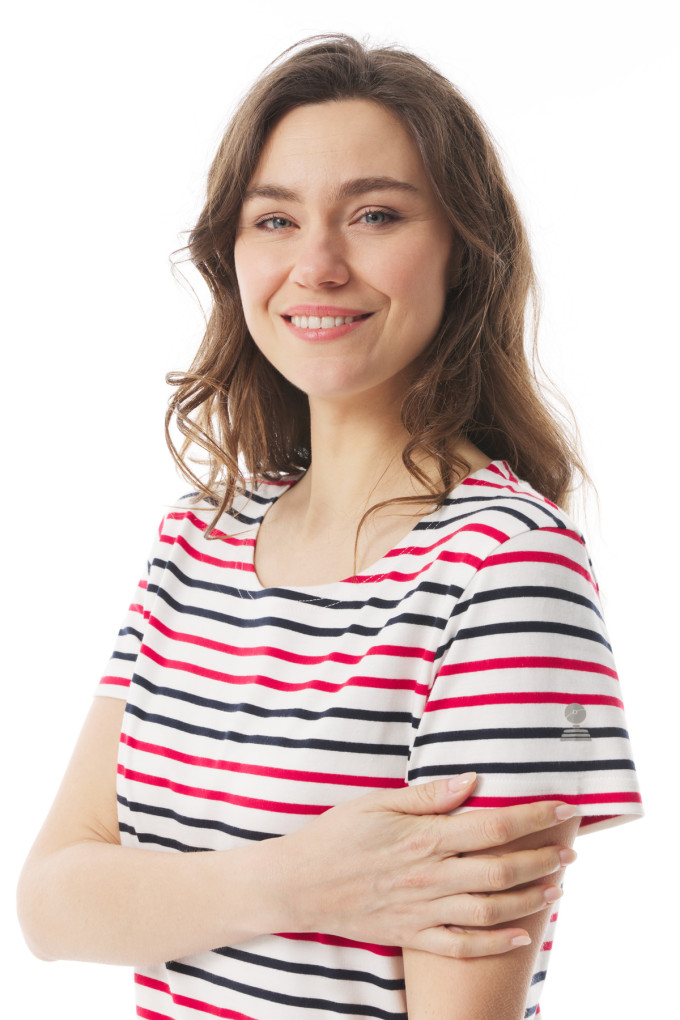 KAELIA MULTICOLORE ECRU - MARINE - CHILI