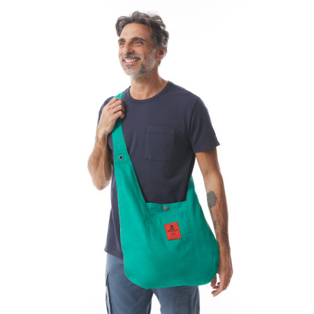 Sac bandoulière en toile vert jade | Mousqueton