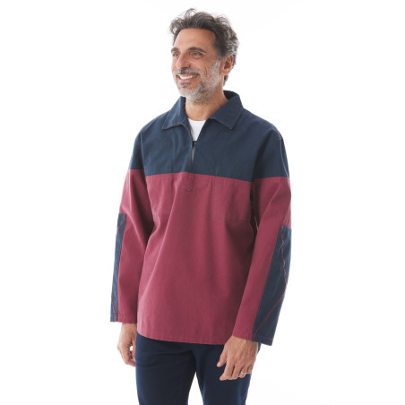 Vareuse bicolore homme rouge brique et bleu marine | Mousqueton