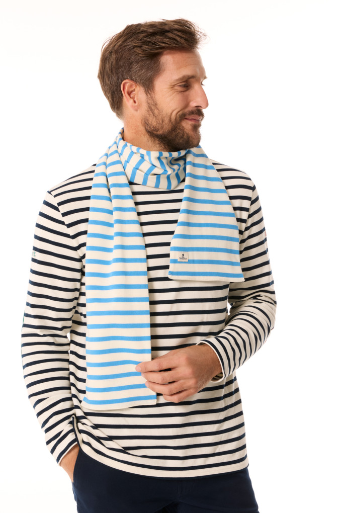 MINET BICOLORE ECRU - BLEUET