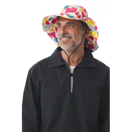 Chapeau de pluie imperméable drapeaux multicolores | Mousqueton