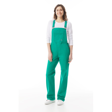Salopette en coton femme vert jade | Mousqueton