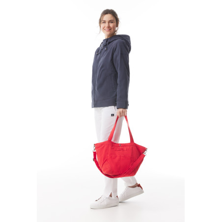 Red cotton canvas handbag | Mousqueton