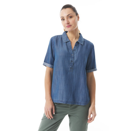 Blouse fluide en tencel pour femme bleu denim | Mousqueton