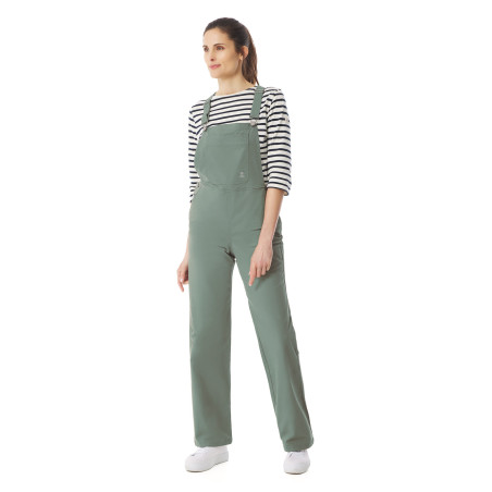 Khaki green cotton overalls for women | Mousqueton
