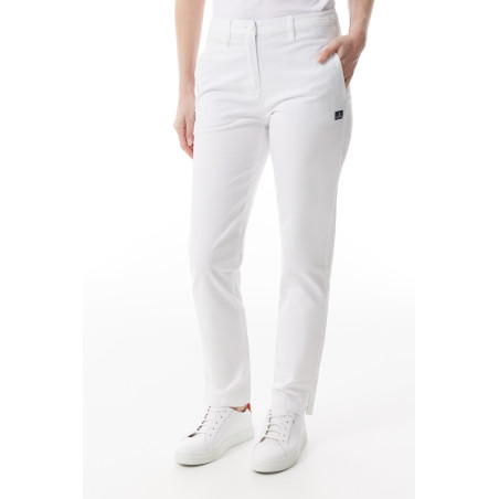 Women's white high-waisted pants | Mousqueton
