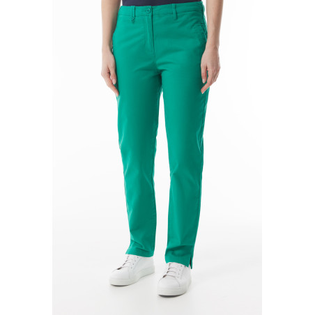 Women's jade green high-waisted pants | Mousqueton