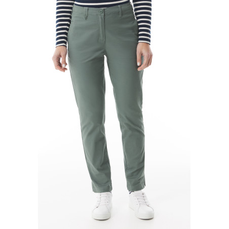 Women's khaki green high-waisted pants | Mousqueton