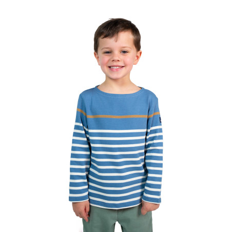 Marinière enfant multicolore bleu provencal et beige | Mousqueton