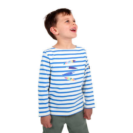 Marinière enfant avec imprimé poissons Stéphanie Veillard | Mousqueton