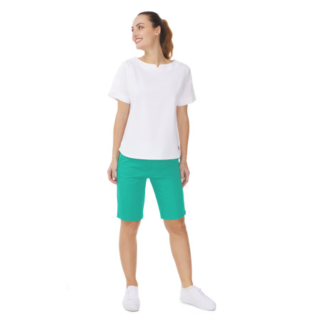 Women's jade green Bermuda shorts | Mousqueton