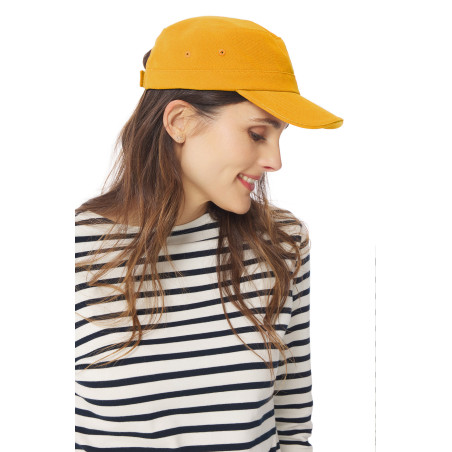Casquette de marin réglable jaune orangé | Mousqueton