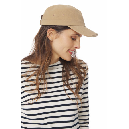 Casquette de marin réglable beige foncé | Mousqueton