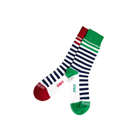 Mismatched high-top socks in natural bamboo | Mousqueton