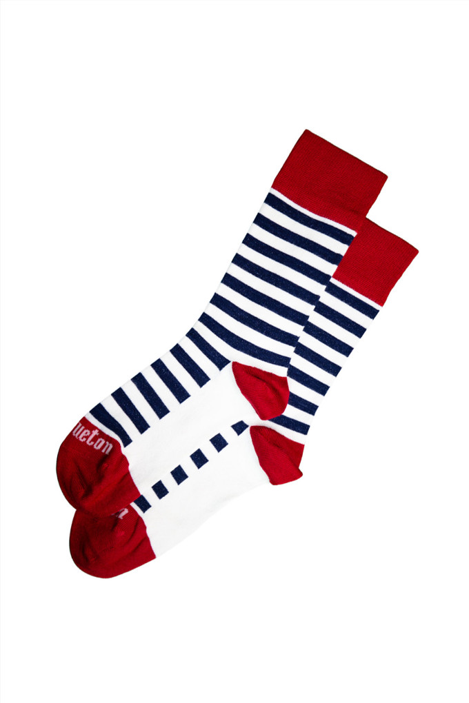 LOEROU BICOLORE ECRU - MARINE - CHILI