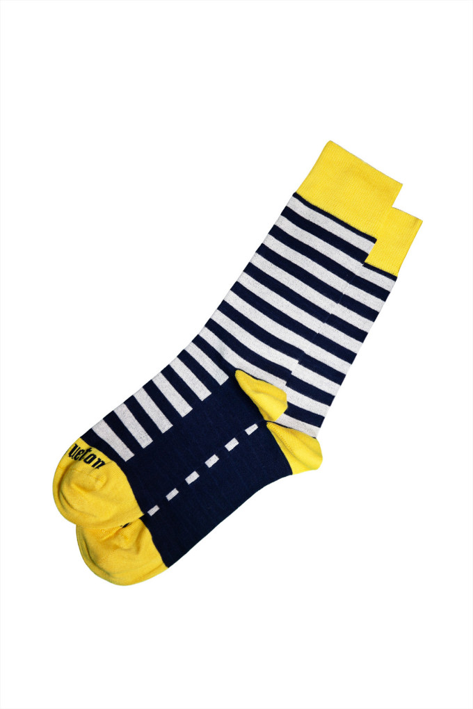 LOEROU BICOLORE MARINE - ECRU - MIEL