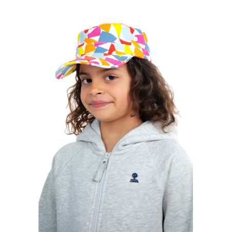 Casquette enfant style marin motif drapeaux multicolores | Mousqueton