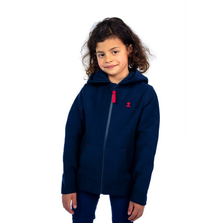 Sweat à capuche zippé bleu marine pour enfant | Mousqueton