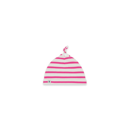 Striped bonnet in cotton for baby MIMI BABY-B | Mousqueton