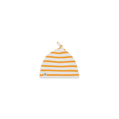 Striped bonnet in cotton for baby MIMI BABY-B | Mousqueton
