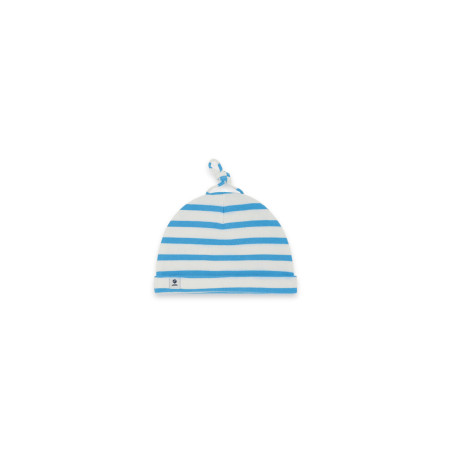 Striped bonnet in cotton for baby MIMI BABY-B | Mousqueton