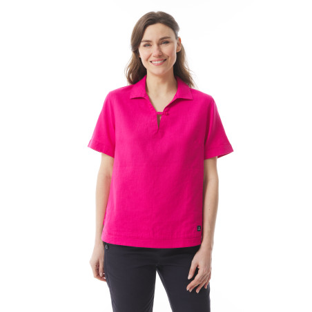 Tunique d'été Femme avec col vareuse rose fuchsia | Mousqueton