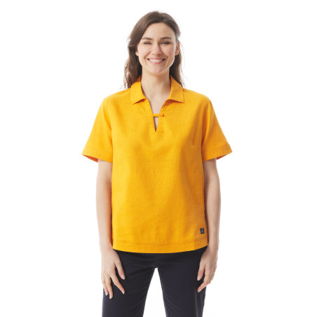 Orange yellow women's summer tunic with  sailor collar | Mousqueton