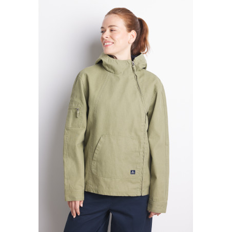 Women's moss green windproof jacket | Mousqueton