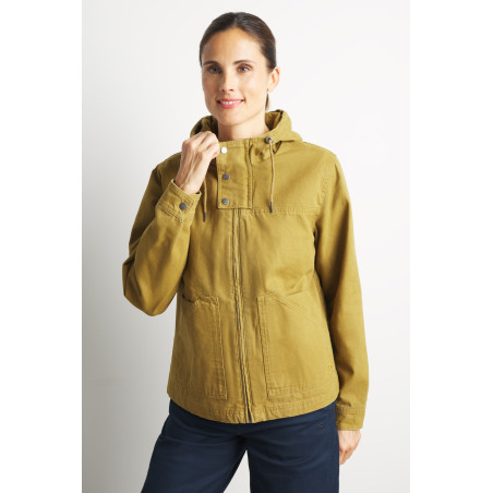 Veste de mi-saison à capuche pour femme marron bronze | Mousqueton