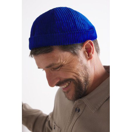 Bonnet marin miki en velours côtelé bleu cobalt | Mousqueton