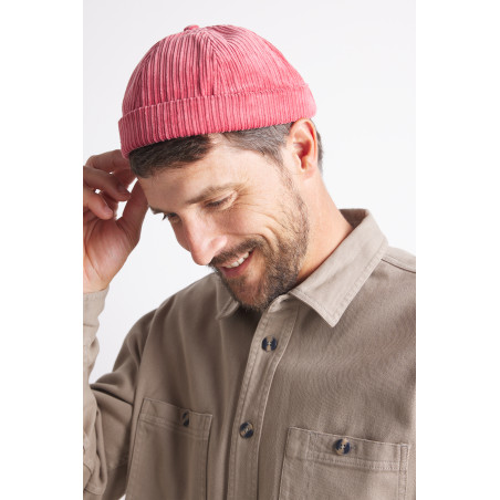 Bonnet marin miki en velours côtelé rose pivoine | Mousqueton