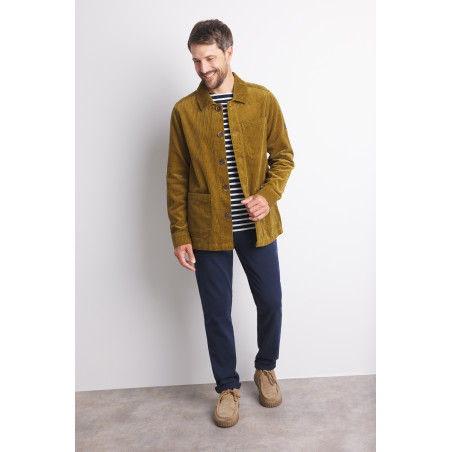 Veste de travail homme en velours côtelé marron bronze | Mousqueton