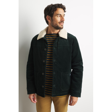 Veste homme en velours côtelé vert foncé | Mousqueton