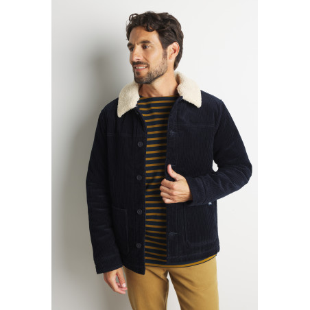 Veste homme en velours côtelé bleu marine | Mousqueton