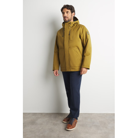 Veste imperméable à capuche homme marron bronze | Mousqueton