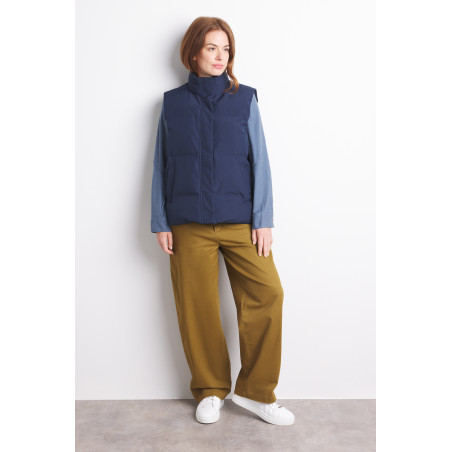Doudoune rembourrée sans manches femme bleu marine | Mousqueton