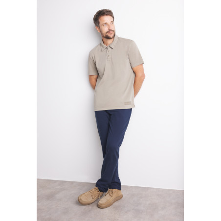 Polo manches courtes homme gris pierre | Mousqueton