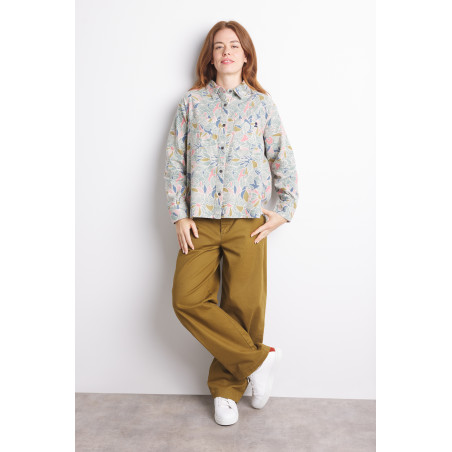 Chemisier en flanelle femme à motif aquatique | Mousqueton