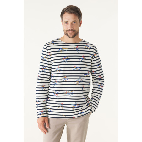 Men's long-sleeve sailor top with nautical motifs | Mousqueton