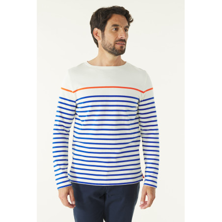 Marinière multicolore homme écru bleu orange | Mousqueton