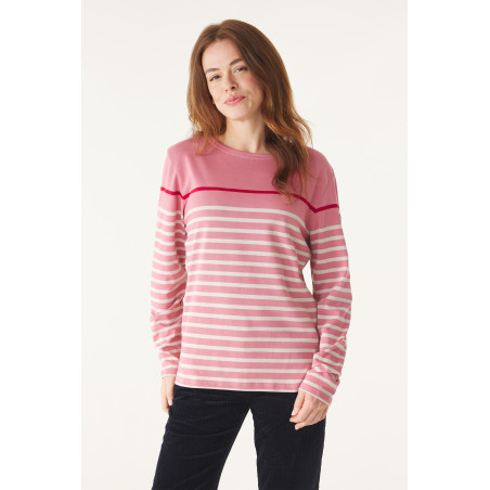 Marinière multicolore rose beige rouge femme | Mousqueton