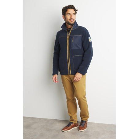 Gilet sherpa pour homme bleu marine | Mousqueton