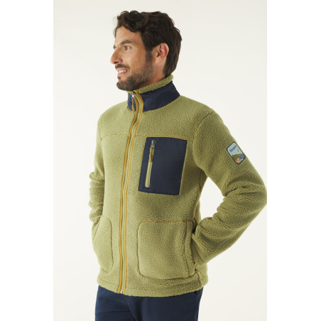 Gilet sherpa pour homme vert mousse | Mousqueton