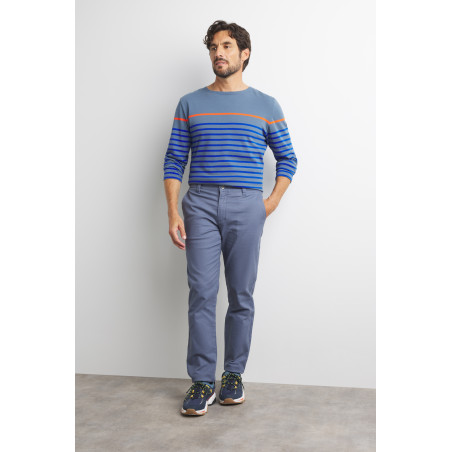 Pantalon chino homme en twill de coton gris bleuté | Mousqueton