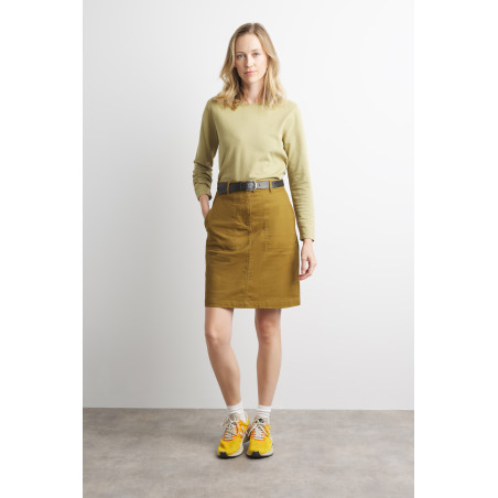 Jupe stretch marron bronze | Mousqueton
