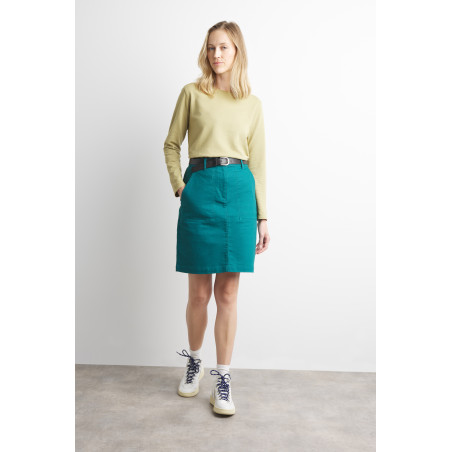 Jupe stretch vert émeraude | Mousqueton