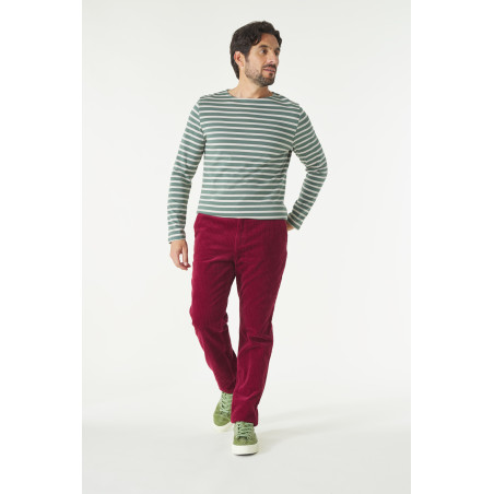 Pantalon homme en velours côtelé rouge brique | Mousqueton